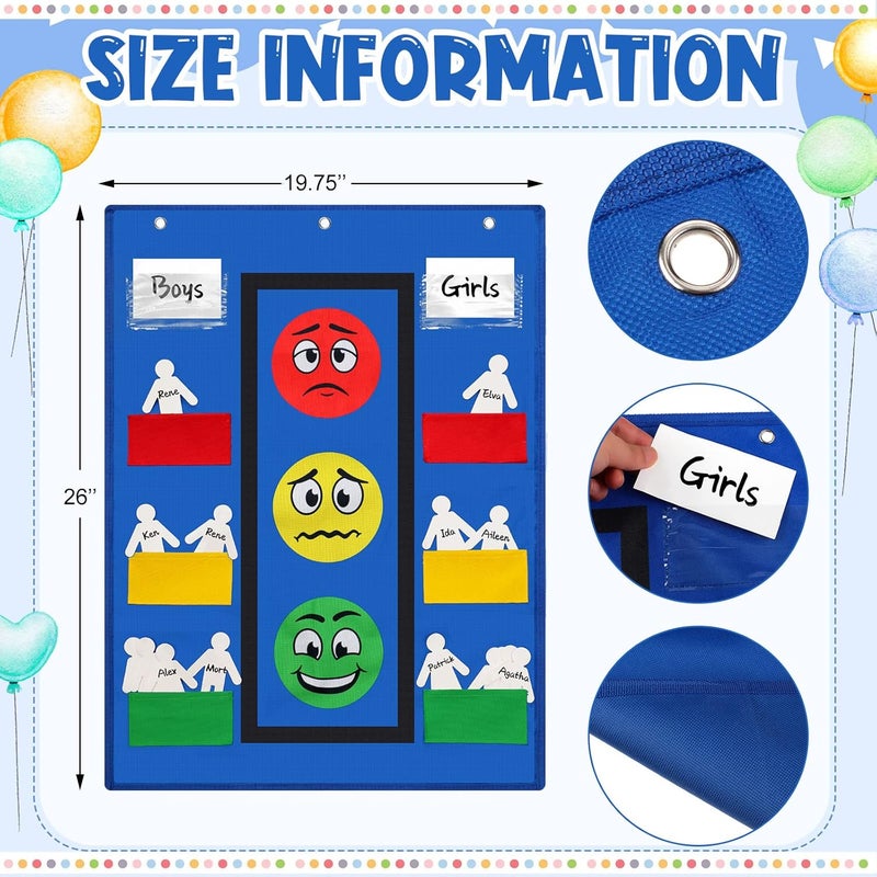 Panelee Classroom Behavior Chart Stoplight Behavior Pocket Chart for Kids Classroom Management Tools Behavioral Learning Tool with Blank Student Paper Cutouts(43 Pieces) - Image 2